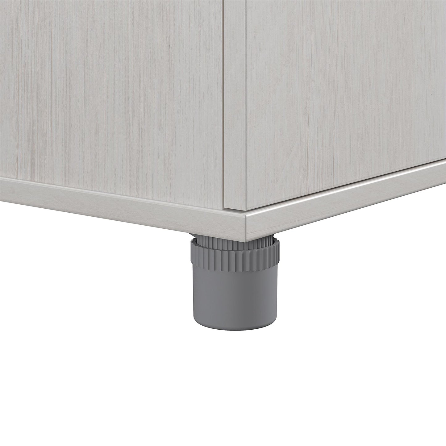 Camberly 4 Door/1 Drawer Storage Cabinet, Ivory Oak - Ivory Oak