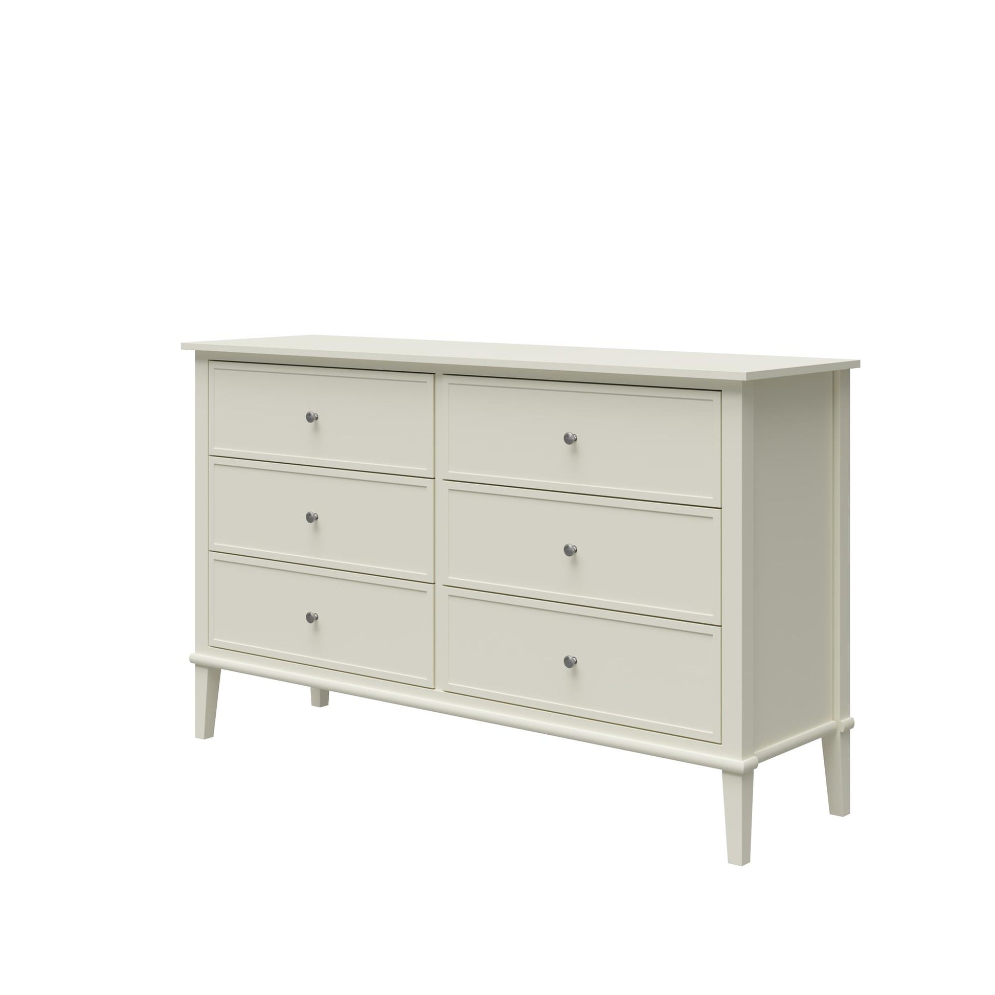 Franklin 6 Drawer Dresser with Durable Metal Slides - White