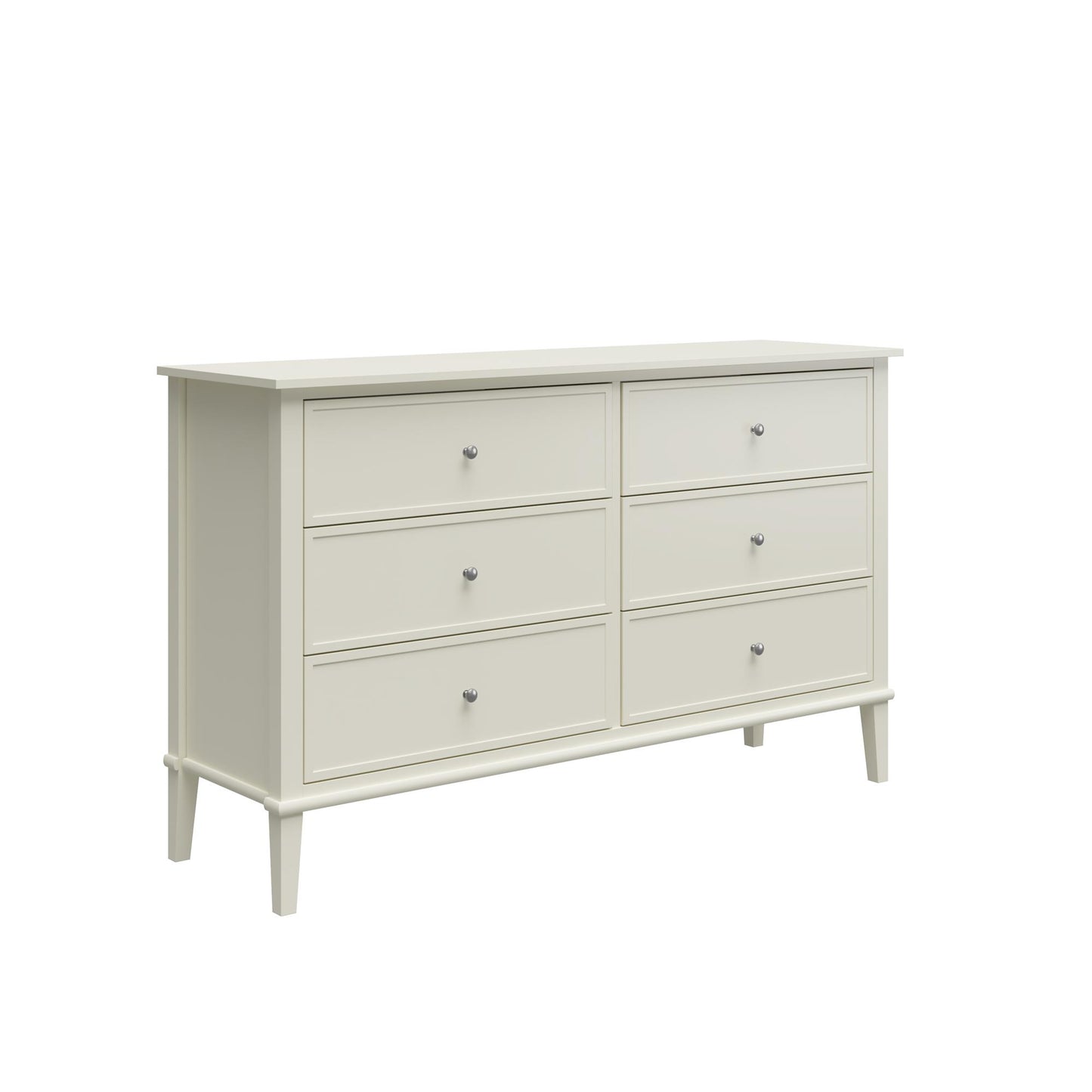 Franklin 6 Drawer Dresser with Durable Metal Slides - White