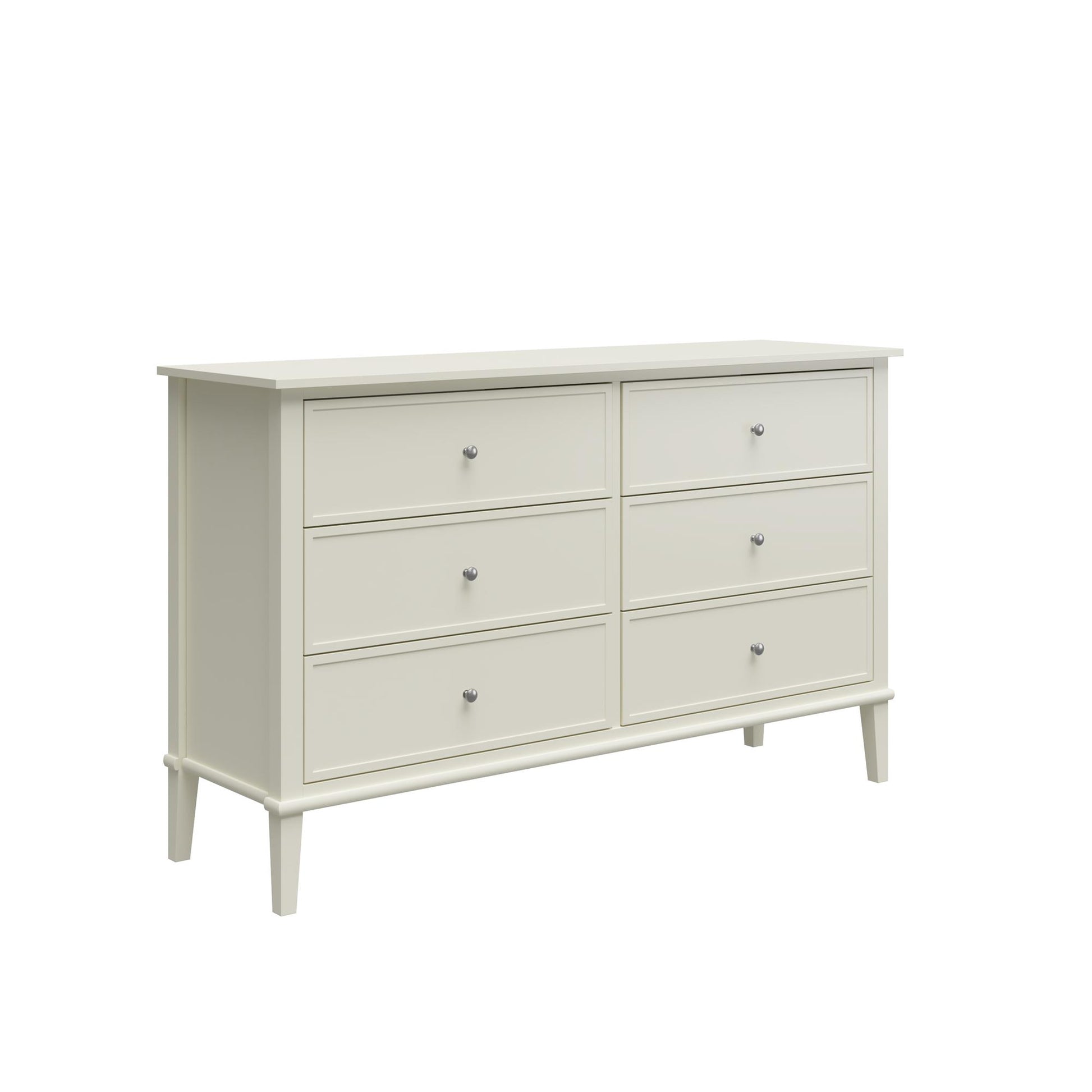 Franklin 6 Drawer Dresser with Durable Metal Slides - White