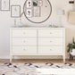 Franklin 6 Drawer Dresser with Durable Metal Slides - White
