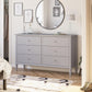 Franklin 6 Drawer Dresser with Durable Metal Slides - Gray