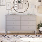 Franklin 6 Drawer Dresser with Durable Metal Slides - Gray