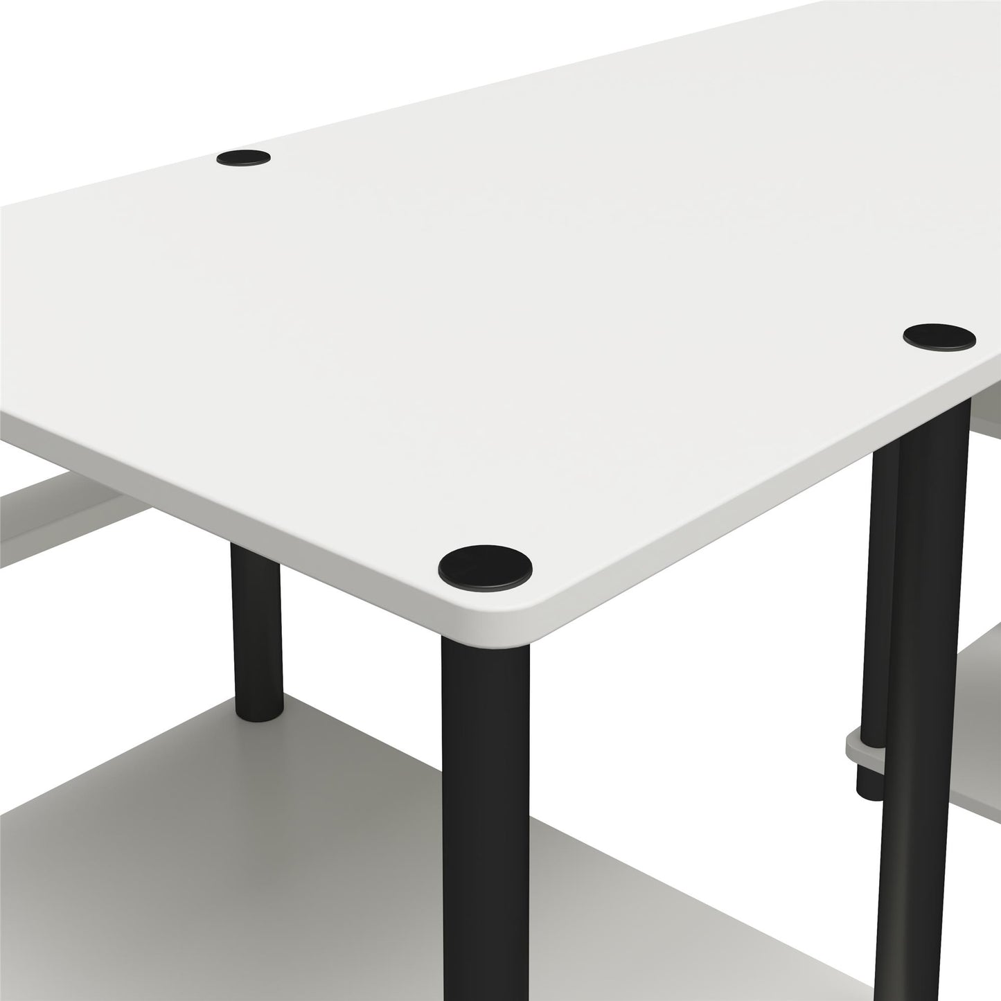 Condor Toolless Double Pedestal Computer Desk with Shelves - White