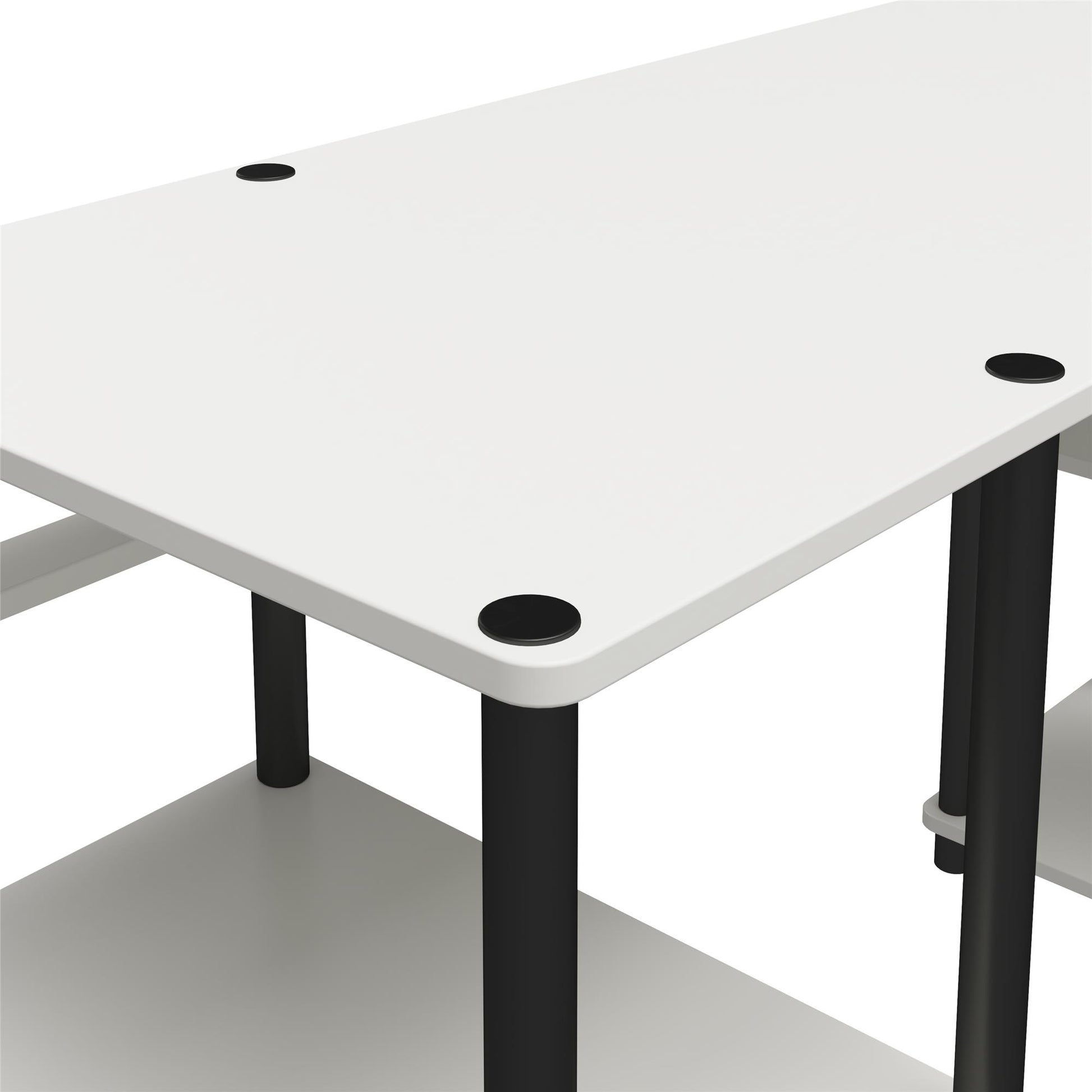 Condor Toolless Double Pedestal Computer Desk with Shelves - White