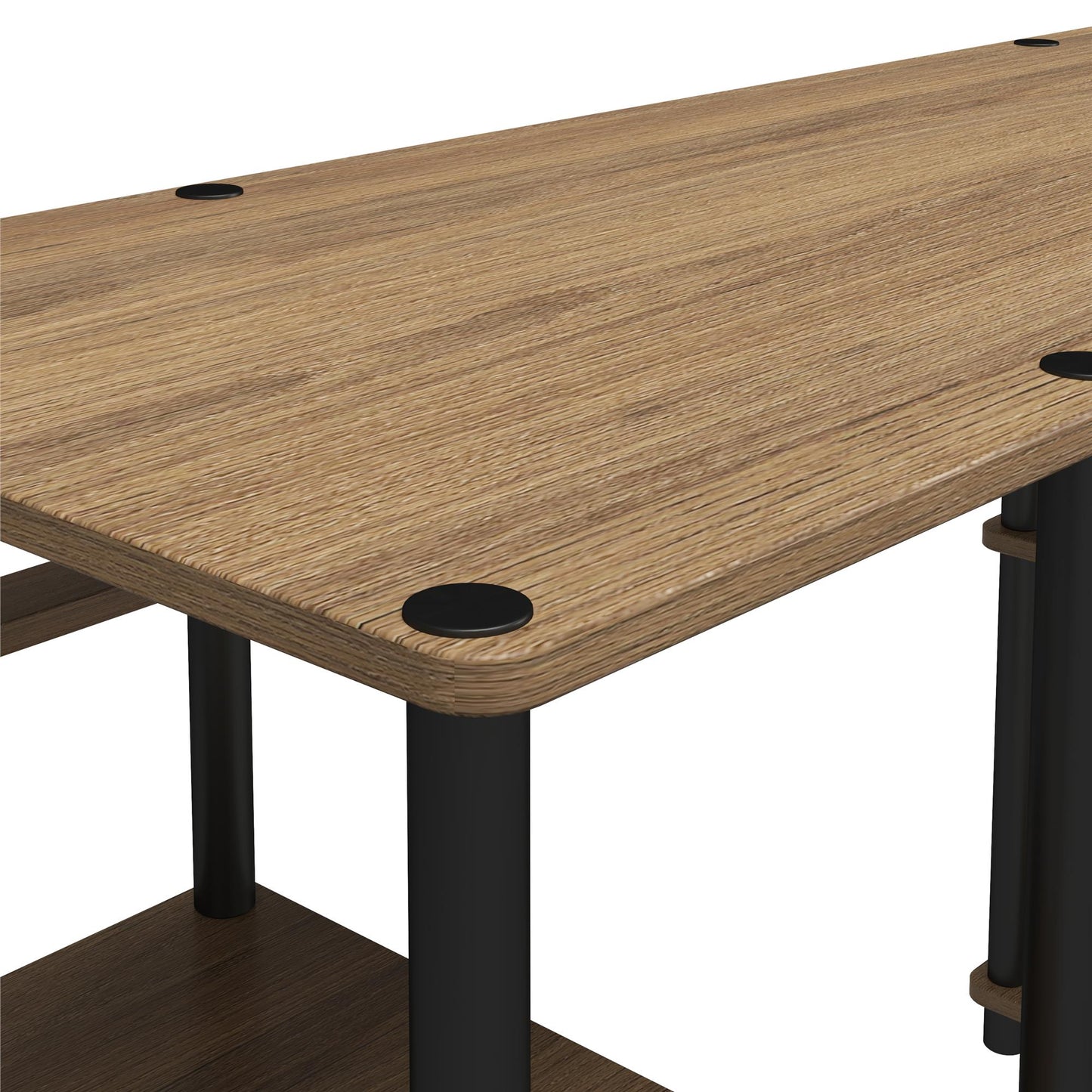 Condor Toolless Double Pedestal Computer Desk with Shelves - Rustic Oak