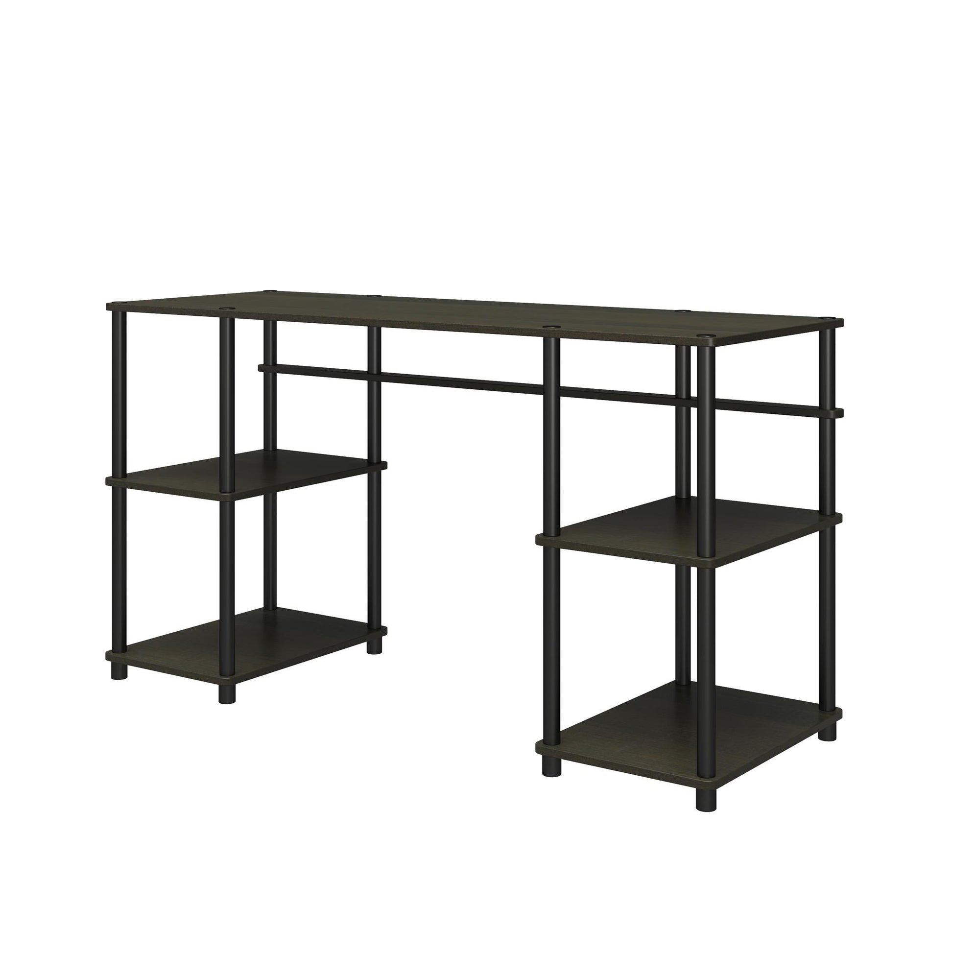 Condor Toolless Double Pedestal Computer Desk with Shelves - Espresso
