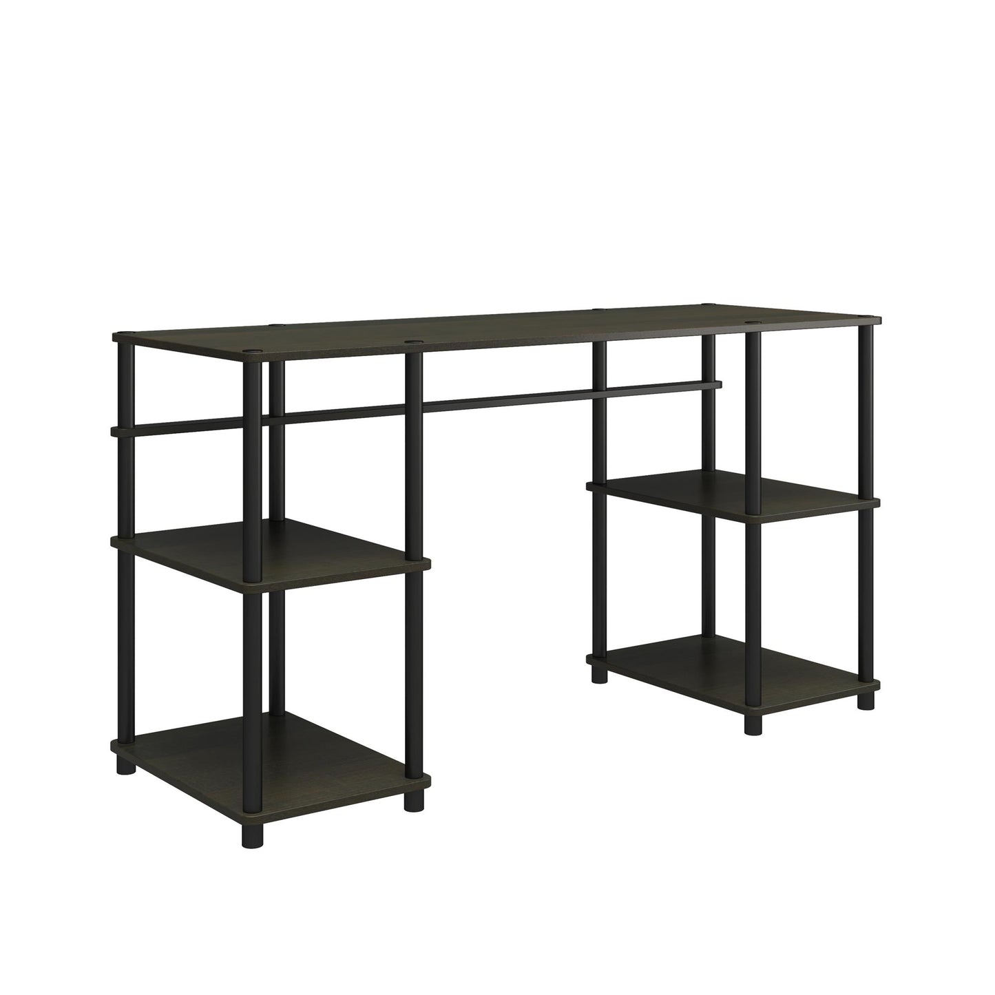 Condor Toolless Double Pedestal Computer Desk with Shelves - Espresso