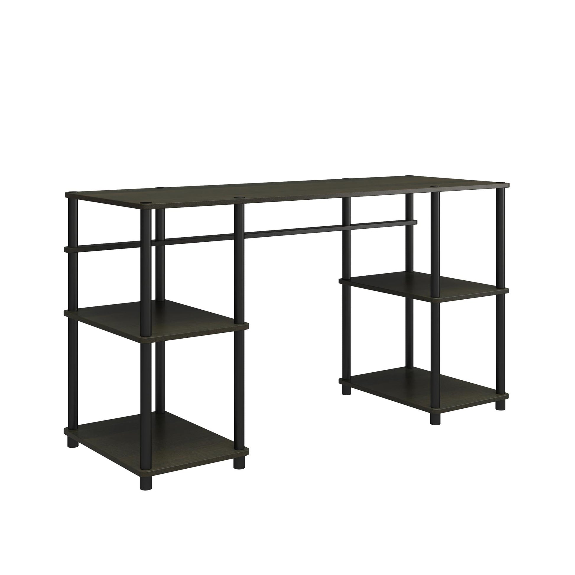 Condor Toolless Double Pedestal Computer Desk with Shelves - Espresso