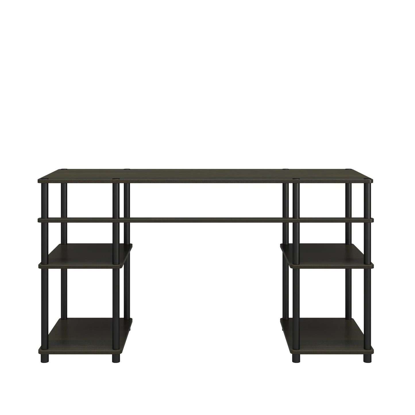 Condor Toolless Double Pedestal Computer Desk with Shelves - Espresso