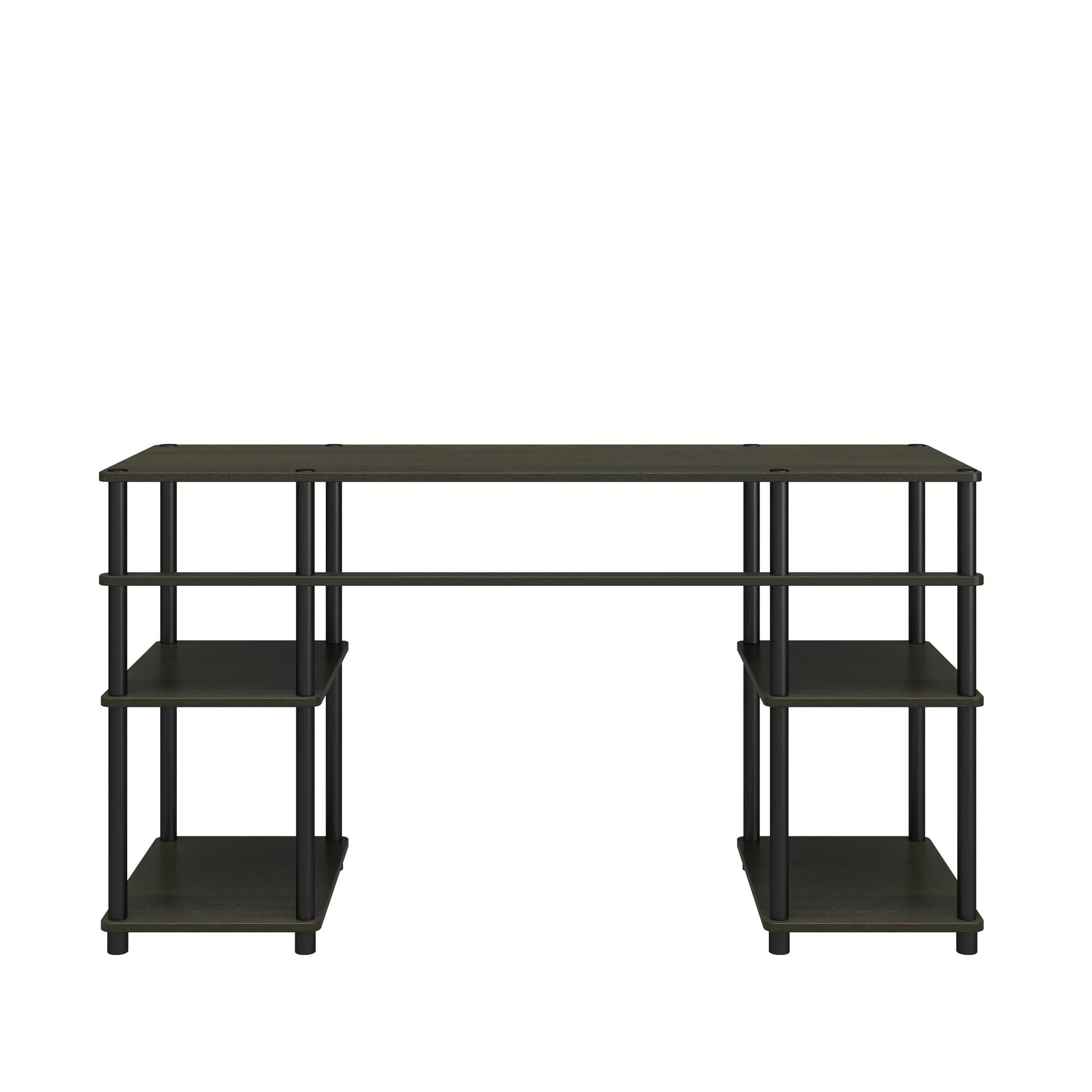 Condor Toolless Double Pedestal Computer Desk with Shelves - Espresso