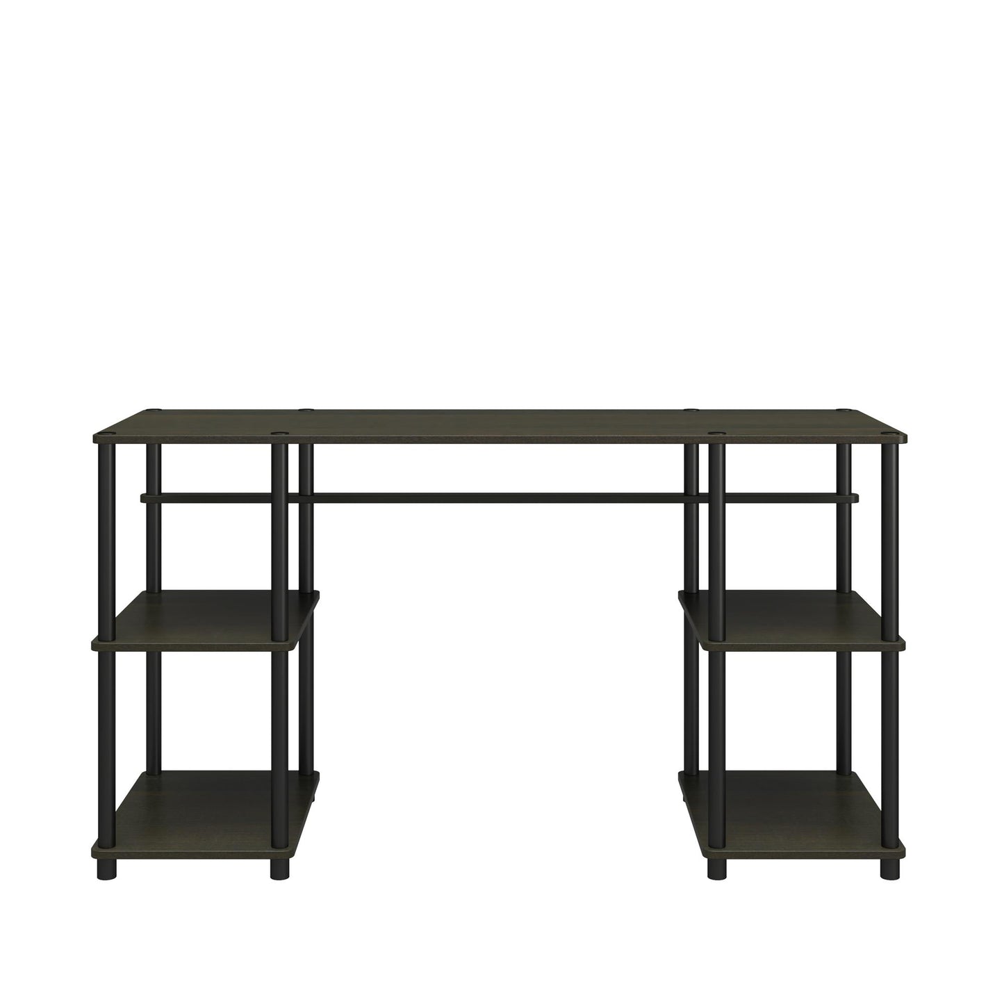 Condor Toolless Double Pedestal Computer Desk with Shelves - Espresso