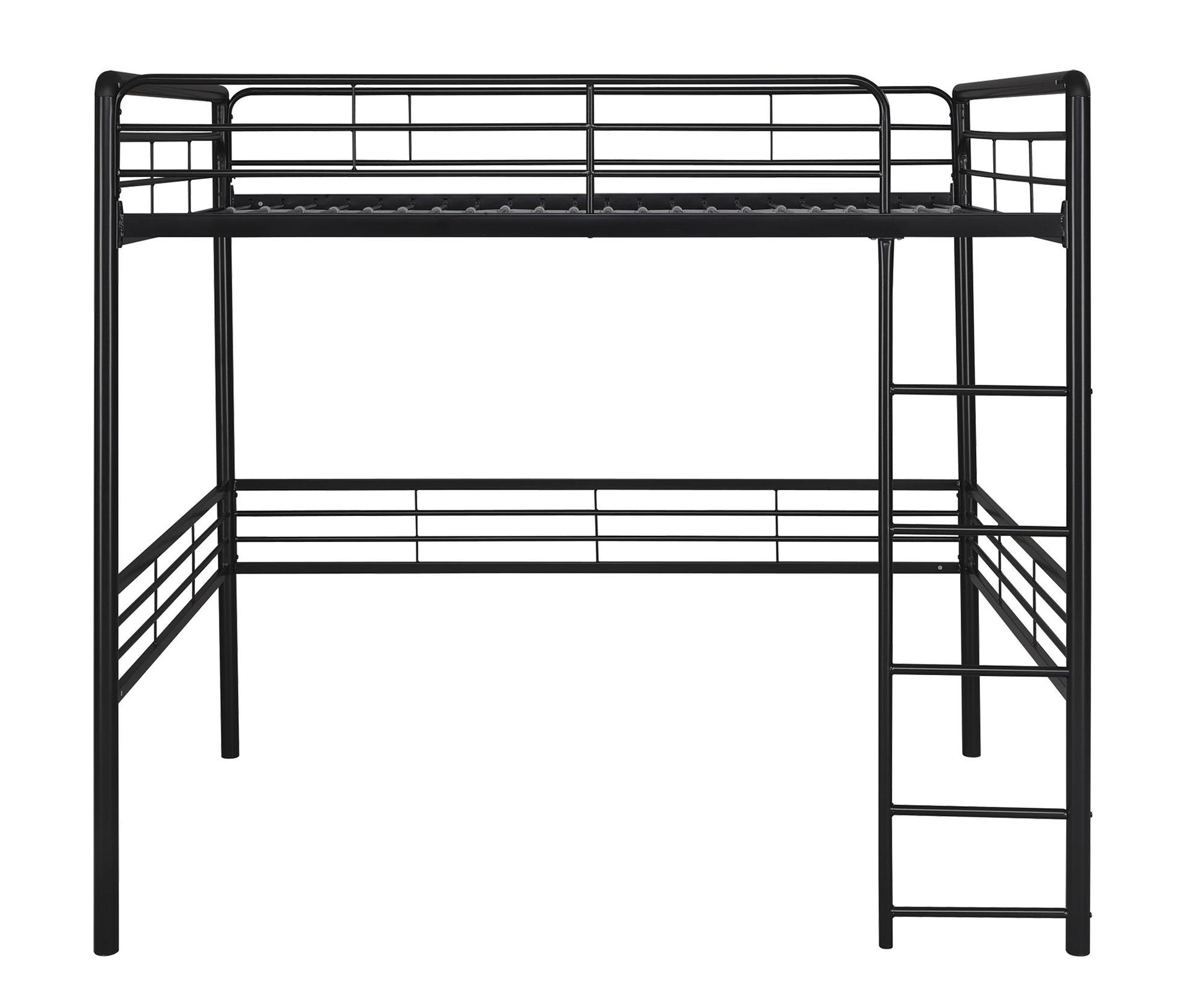 Tommy Full Metal Loft Bed with 59 Inches of Under Bed Storage - Black - Full