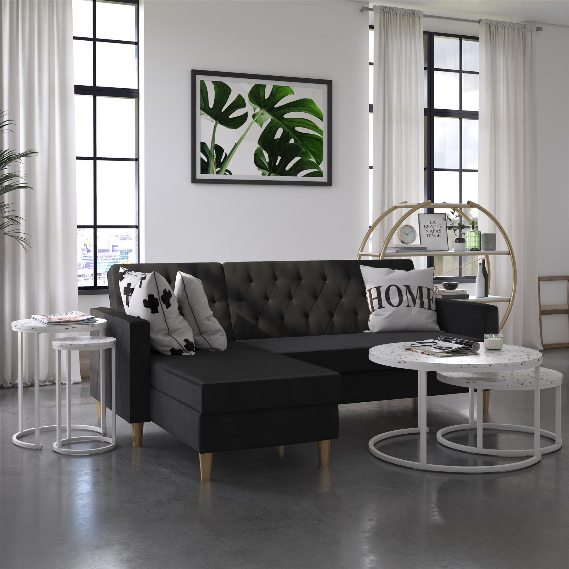 CosmoLiving by Cosmopolitan Amelia Nesting Coffee Tables - Terrazzo
