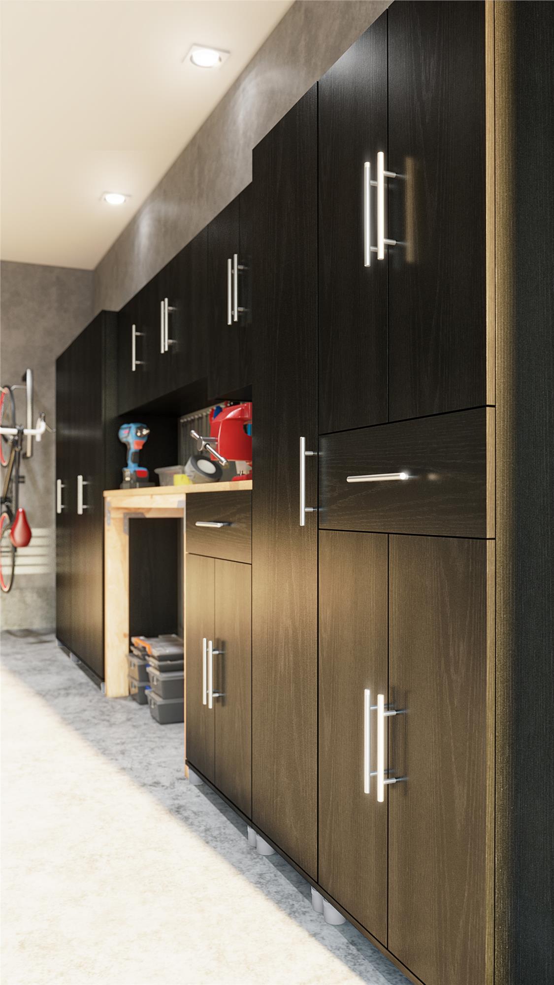 Camberly 24" Utility Storage Cabinet, Black Oak - Black Oak