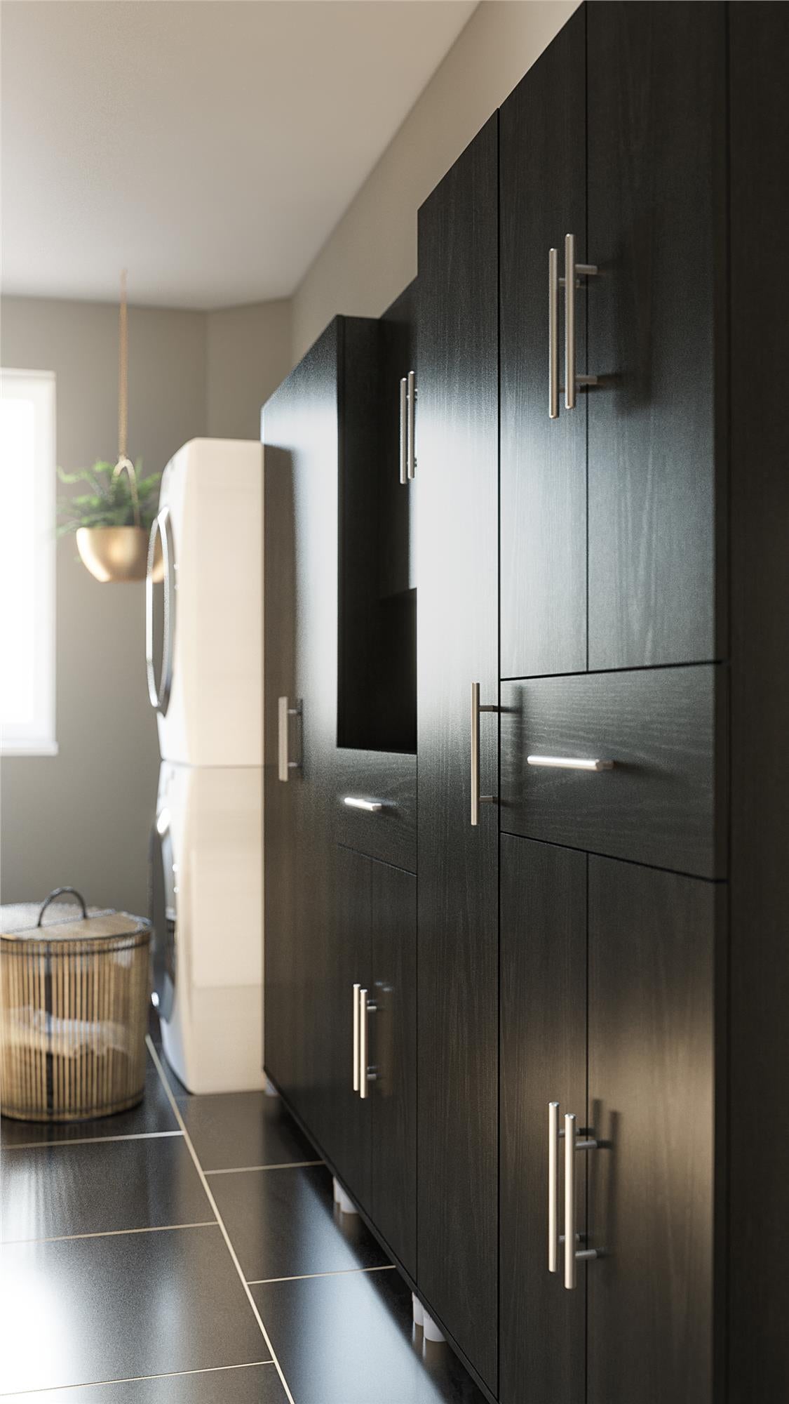 Camberly 24" Utility Storage Cabinet, Black Oak - Black Oak