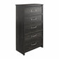 Draven Rustic Modern 5 Drawer Dresser with Pewter Handles - Black Oak