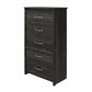 Draven Rustic Modern 5 Drawer Dresser with Pewter Handles - Black Oak