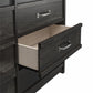 Draven Rustic Modern 6 Drawer Dresser with Pewter Handles - Black Oak