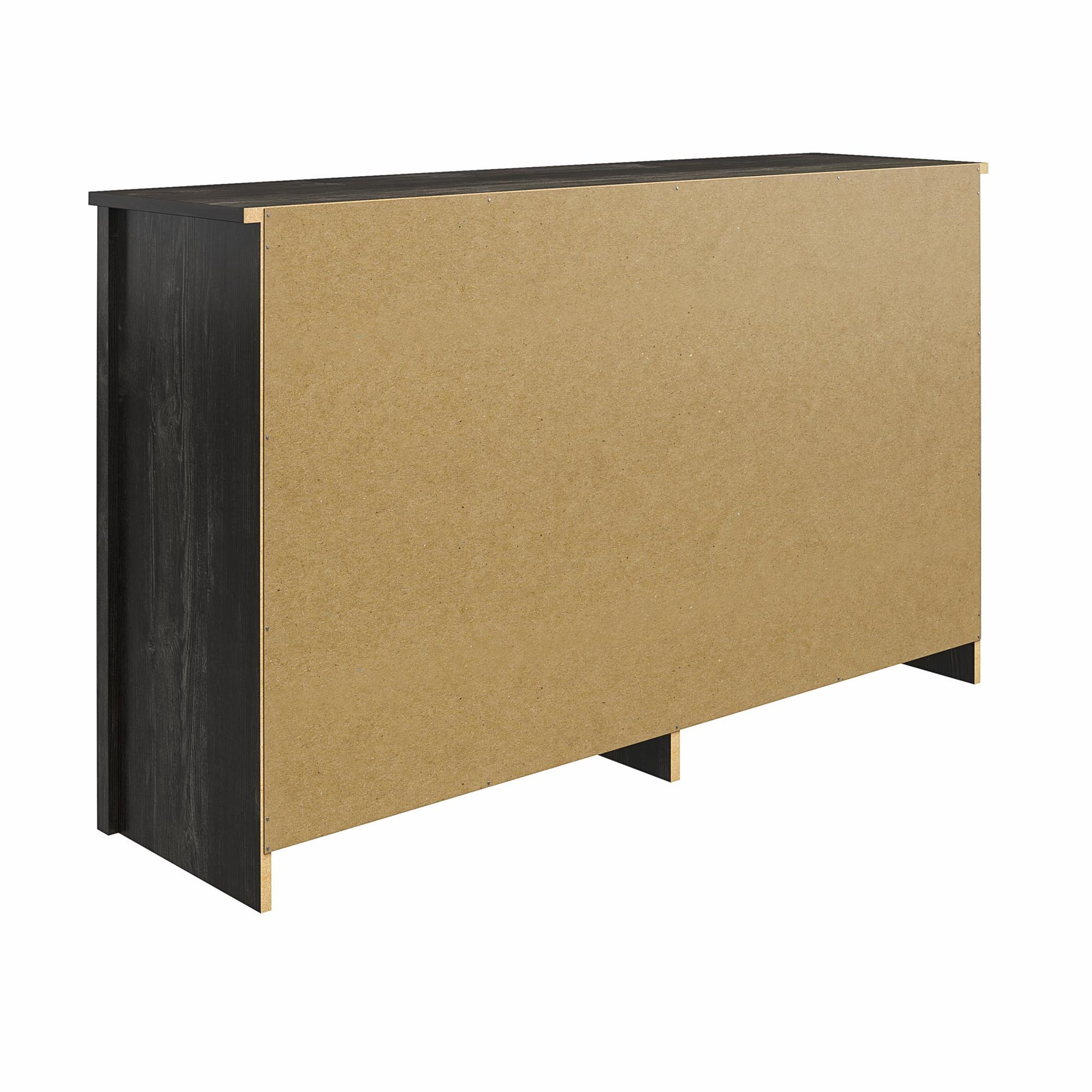 Draven Rustic Modern 6 Drawer Dresser with Pewter Handles - Black Oak