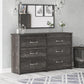 Draven Rustic Modern 6 Drawer Dresser with Pewter Handles - Black Oak
