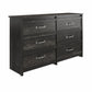 Draven Rustic Modern 6 Drawer Dresser with Pewter Handles - Black Oak