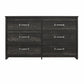 Draven Rustic Modern 6 Drawer Dresser with Pewter Handles - Black Oak