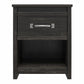 Draven Rustic Modern 1 Drawer Nightstand with Pewter Handles - Black Oak