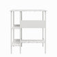 Berkeley Standing Desk with Open Shelves and Large Work Surface - Terrazzo