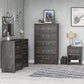 Draven Rustic Modern 5 Drawer Dresser with Pewter Handles - Black Oak