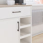 Whitmore Multifunctional Bar Cabinet with Reversible Shelves - White