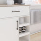 Whitmore Multifunctional Bar Cabinet with Reversible Shelves - White