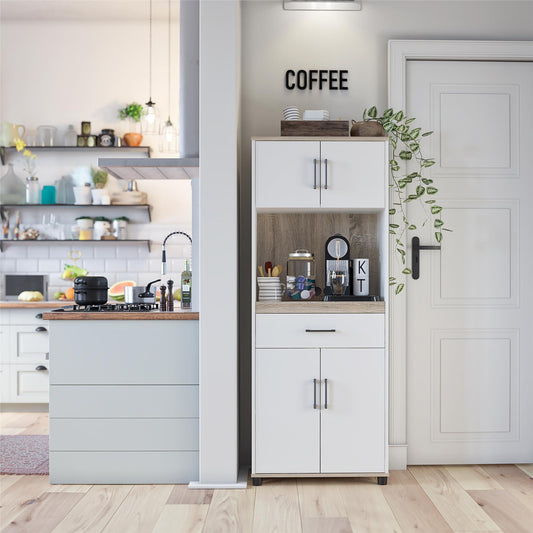 Whitmore Coffee Bar Tall Storage Cabinet - White