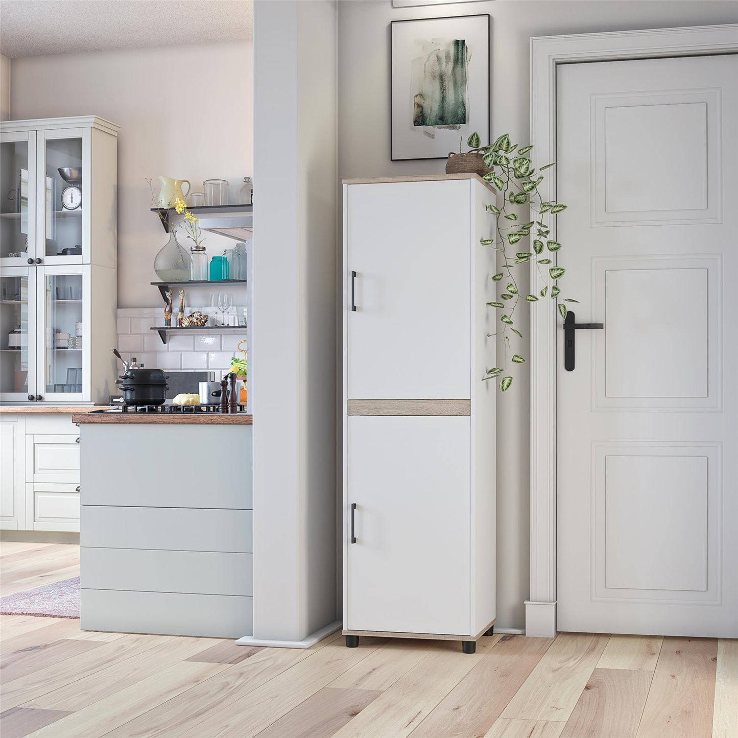 Whitmore 2 Door Multipurpose Storage Cabinet with 4 Shelves - White