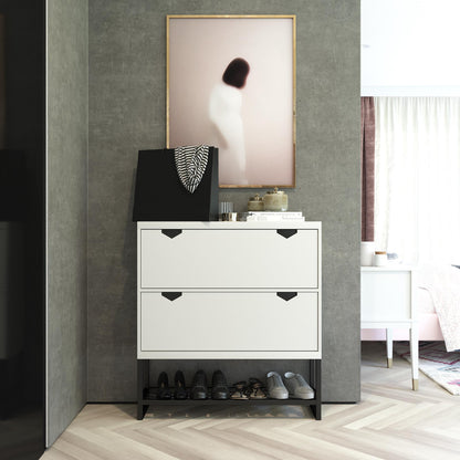 CosmoLiving by Cosmopolitan Brielle Entryway Shoe Storage, White - White