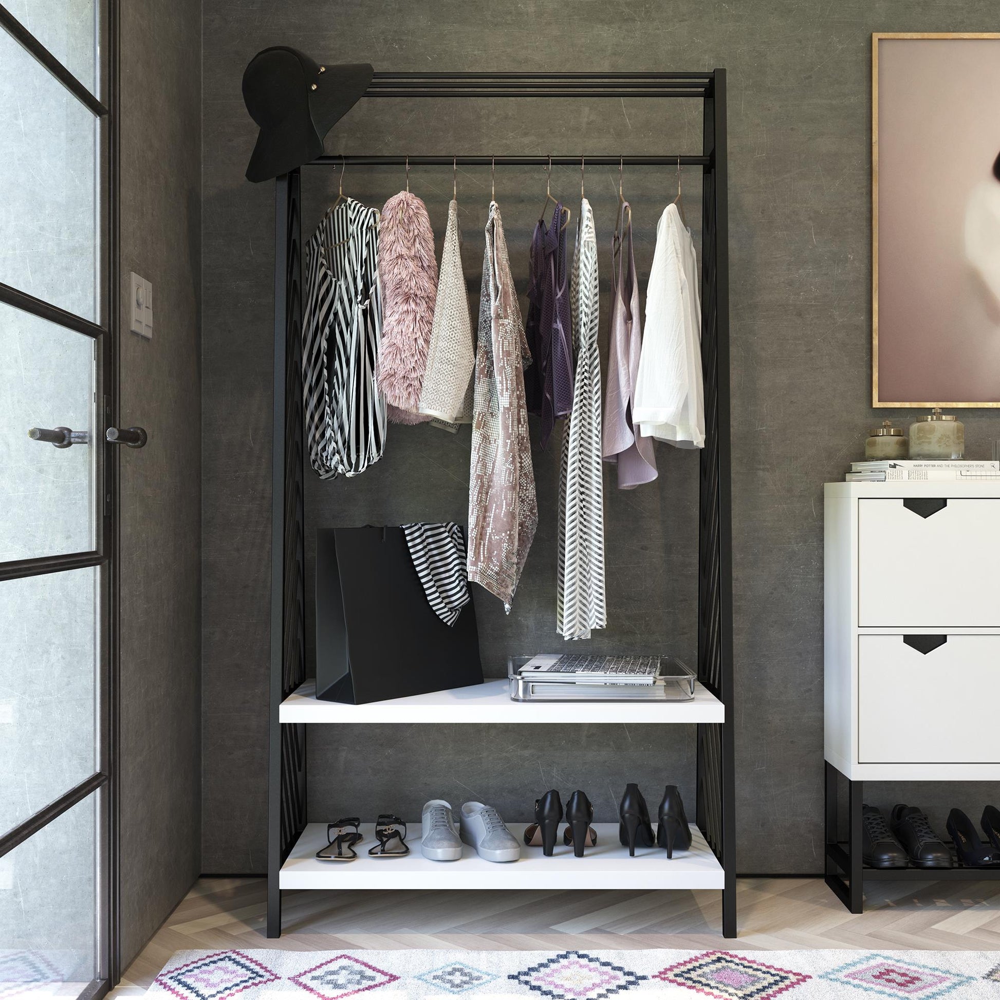 CosmoLiving by Cosmopolitan Brielle Entryway Storage, White - White