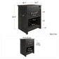Draven Rustic Modern 1 Drawer Nightstand with Pewter Handles - Black Oak