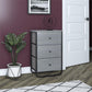 Keegan 3 Drawer Fabric Bin Storage Organizer with Metal Frame - Gray Oak