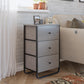 Keegan 3 Drawer Fabric Bin Storage Organizer with Metal Frame - Gray Oak