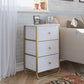 Keegan 3 Drawer Fabric Bin Storage Organizer with Metal Frame - Terrazzo