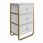 Keegan 3 Drawer Fabric Bin Storage Organizer with Metal Frame - Terrazzo