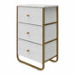 Keegan 3 Drawer Fabric Bin Storage Organizer with Metal Frame - Terrazzo