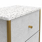 Keegan 3 Drawer Fabric Bin Storage Organizer with Metal Frame - Terrazzo