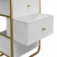 Keegan 3 Drawer Fabric Bin Storage Organizer with Metal Frame - Terrazzo