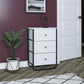 Keegan 3 Drawer Fabric Bin Storage Organizer with Metal Frame - White marble