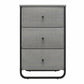 Keegan 3 Drawer Fabric Bin Storage Organizer with Metal Frame - Gray Oak