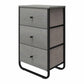 Keegan 3 Drawer Fabric Bin Storage Organizer with Metal Frame - Gray Oak