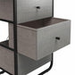 Keegan 3 Drawer Fabric Bin Storage Organizer with Metal Frame - Gray Oak