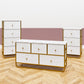 Keegan 3 Drawer Fabric Bin Storage Organizer with Metal Frame - Terrazzo