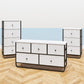 Keegan 3 Drawer Fabric Bin Storage Organizer with Metal Frame - White marble